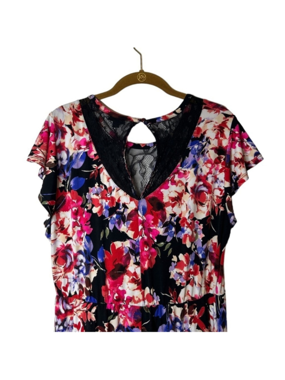 Torrid Midi Studio Knit Fit & Flare Black Floral Asymmetrical Dress Size 1X - Picture 10 of 14